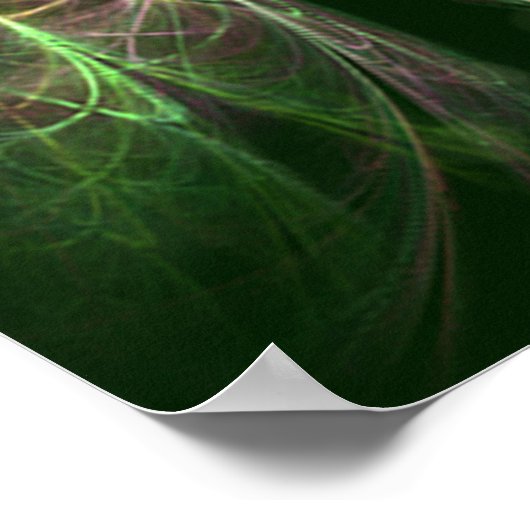 Abstracte Fantasy Four Leaves Green Clover Poster (Hoek)