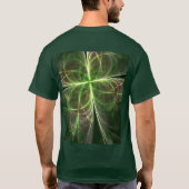 Abstracte Fantasy Four Leaves Green Clover T-shirt (Achterkant)
