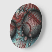 Abstracte Fantasy Fractal Art Balls Brown Blue Grote Klok (Hoek)