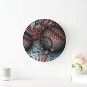 Abstracte Fantasy Fractal Art Balls Brown Blue Grote Klok (Huis)