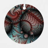 Abstracte Fantasy Fractal Art Balls Brown Blue Metalen Ornament (Voorkant)