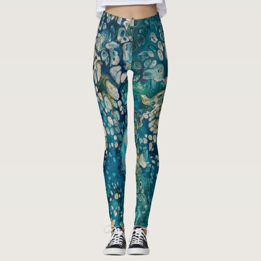 Abstracte Fantasy onder water Leggings (Voorkant)
