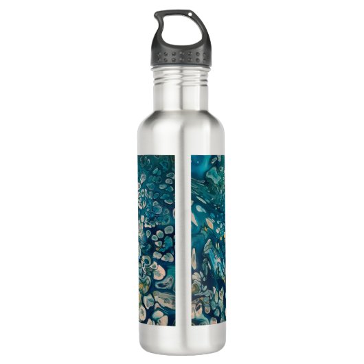 Abstracte Fantasy onder water Waterfles (Achterkant)