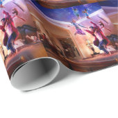 Abstracte Fantasy Peter Pan Celebration Cadeaupapier (Rol Hoek)