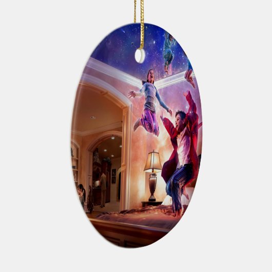 Abstracte Fantasy Peter Pan Celebration Keramisch Ornament (Rechts)