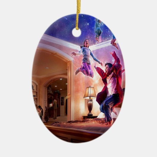 Abstracte Fantasy Peter Pan Celebration Keramisch Ornament (Voorkant)