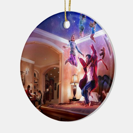 Abstracte Fantasy Peter Pan Celebration Keramisch Ornament (Links)