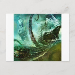 Abstracte Fantasy Pirates Nightmare Treasure Briefkaart