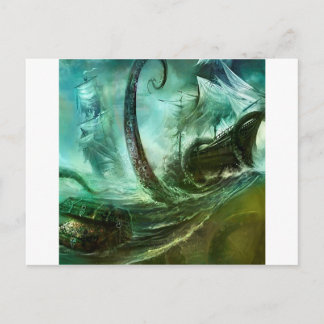 Abstracte Fantasy Pirates Nightmare Treasure Briefkaart