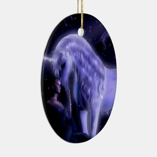 Abstracte Fantasy Puple Fairy Unicorn Keramisch Ornament (Rechts)