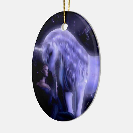 Abstracte Fantasy Puple Fairy Unicorn Keramisch Ornament (Links)