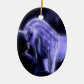 Abstracte Fantasy Puple Fairy Unicorn Keramisch Ornament (Voorkant)