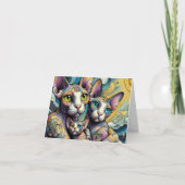 Abstracte Fantasy Sphynx familie Kaart (Voorkant)