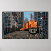 Abstracte Fast Train Poster (Voorkant)