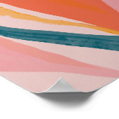 Abstracte fauna 2 - Tangerine & Perziktoon Poster (Hoek)