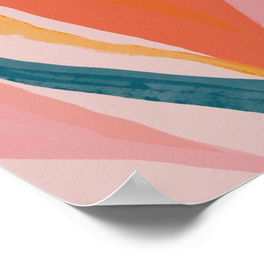 Abstracte fauna 2 - Tangerine & Perziktoon Poster (Hoek)