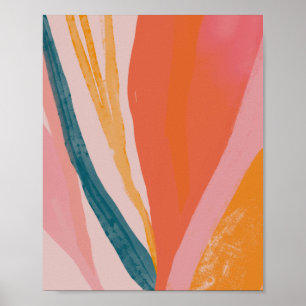 Abstracte fauna 2 - Tangerine & Perziktoon Poster