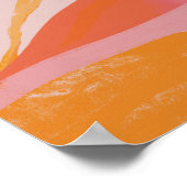 Abstracte fauna - Tangerine & Perziktoon Poster (Hoek)