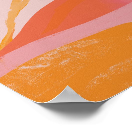 Abstracte fauna - Tangerine & Perziktoon Poster (Hoek)