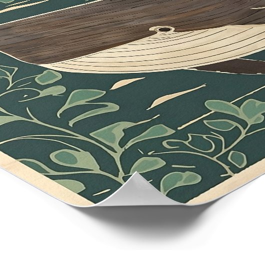 Abstracte fauvisme walvis poster (Hoek)