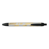 Abstracte Faux Gold Brushstrokes op Grey II Zwarte Inkt Pen (Achterkant)