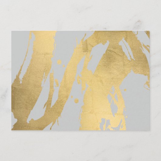 Abstracte Faux Gold Brushstrokes op grijze Gift Ka (Achterkant)
