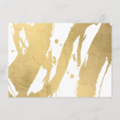 Abstracte Faux Gold Brushstrokes op White Note Kaa Notitiekaartje (Achterkant)