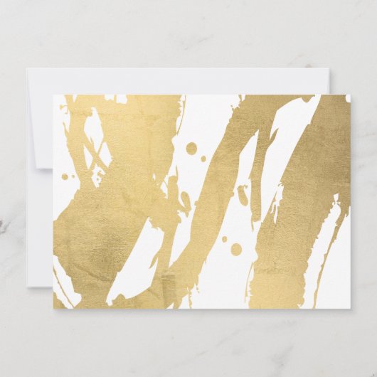 Abstracte Faux Gold Brushstrokes op White Note Kaa Notitiekaartje (Achterkant)