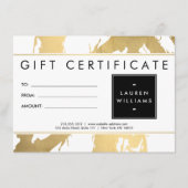 Abstracte Faux Gold Brushstrokes op witte Kaart (Voorkant)