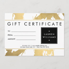 Abstracte Faux Gold Brushstrokes op witte Kaart