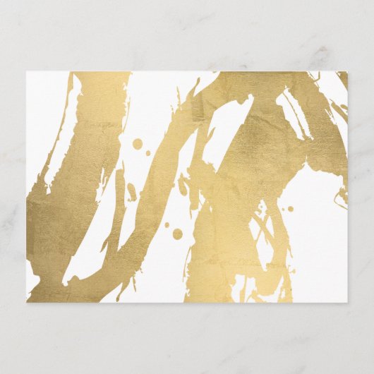 Abstracte Faux Gold Brushstrokes op witte Kaart (Achterkant)