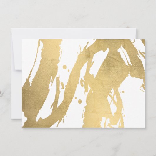 Abstracte Faux Gold Brushstrokes op witte Kaart (Achterkant)