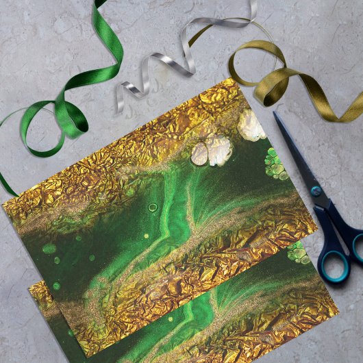Abstracte Faux Gold Metallic Folie Groene Ontkoppe Tissuepapier