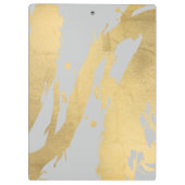 Abstracte Faux Gold-penseelstreken op grijs Klembord (Achterkant)