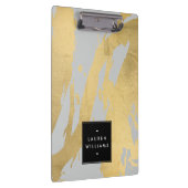 Abstracte Faux Gold-penseelstreken op grijs Klembord (Rechts)