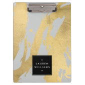 Abstracte Faux Gold-penseelstreken op grijs Klembord (Voorkant)