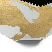 Abstracte Faux Gold-penseelstreken op grijs Poster (Hoek)