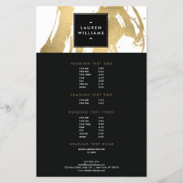 Abstracte Faux Gold-penseelstreken op wit Flyer