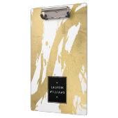 Abstracte Faux Gold-penseelstreken op wit Klembord (Links)