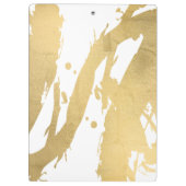 Abstracte Faux Gold-penseelstreken op wit Klembord (Achterkant)
