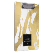 Abstracte Faux Gold-penseelstreken op wit Klembord (Rechts)