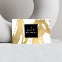 Abstracte Faux Gold-penseelstreken op wit