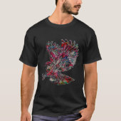 Abstracte Faux Metallic Tribal Eagle T-shirt (Voorkant)