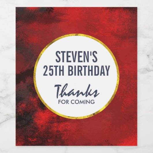 Abstracte feestdag in de moderne zwarte en rode ar wijn etiket (Enkel label)