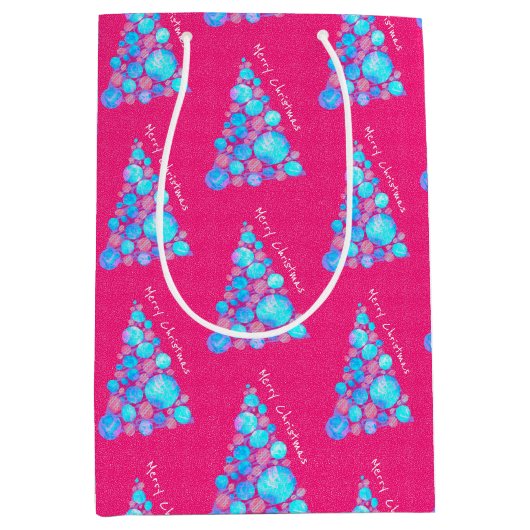 Abstracte feestdag met prettige kerstdagen in de P Medium Cadeauzakje (Voorkant)