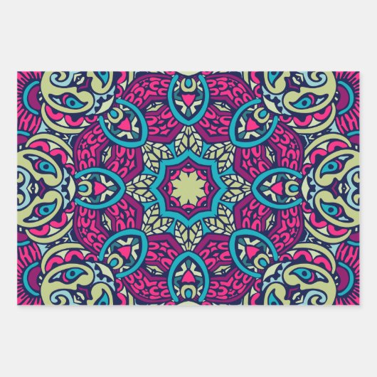 Abstracte feestvreugde: naadloos feestelijk inpakpapier vel (Voorkant)