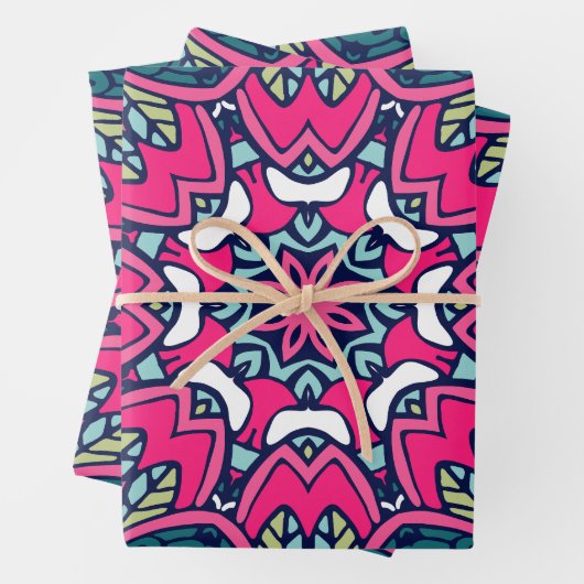 Abstracte feestvreugde: naadloos feestelijk inpakpapier vel (In situ)