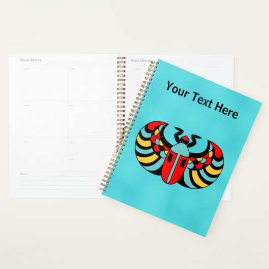 Abstracte felgekleurde scarabeetkever Aqua Blue Planner (Display)