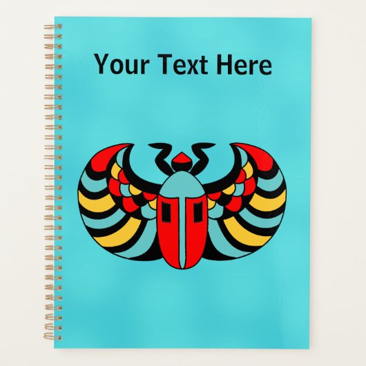 Abstracte felgekleurde scarabeetkever Aqua Blue Planner (Voorkant)