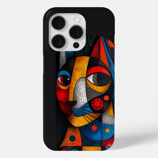 Abstracte Feline Meesterwerk - Kleurrijke Cat Art Case-Mate iPhone Case (Achterkant)